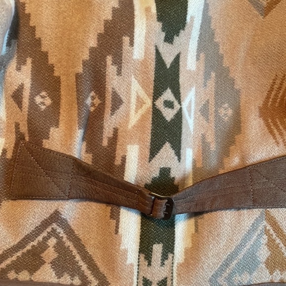 RALPH LAUREN Western Southwestern Wool Blanket & Soft Leather Jacket L Rare Nice - Picture 8 of 12